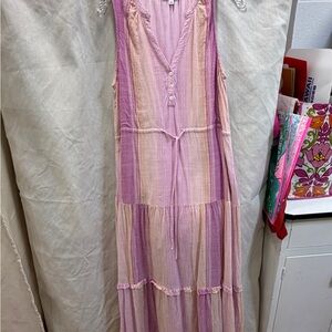Liverpool Pink and Cream Striped Maxi Dress